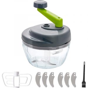 Hachoir à légumes manuel 3 lames avec mélangeur pour oignons, ail, herbes