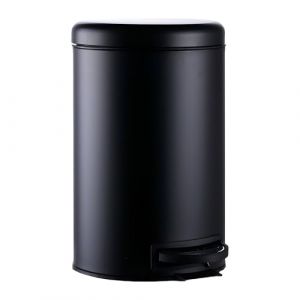Image de Relaxdays Poubelle de 12 litres, Seau int&eacute;rieur en Plastique Amovible, p&eacute;dale de Pied, Cuisine, Salle de Bain, Poubelle &agrave; p&eacute;dale, en Acier, Noire