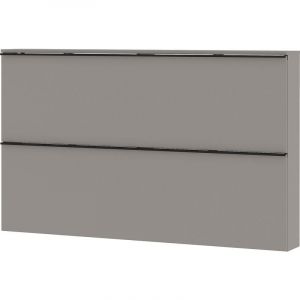 Meuble à chaussures en panneau de particules melamine coloris gris pierre-Longueur 140 x Profondeur 19 x Hauteur 85 cm -PEGANE -