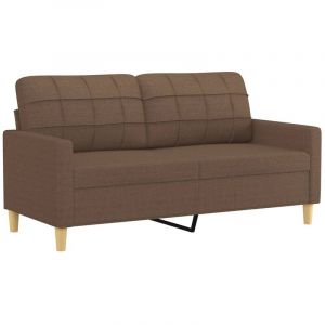 VidaXL Canap&eacute; &agrave; 2 places Marron 140 cm Tissu Marron