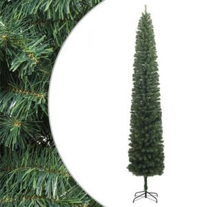 VidaXL Sapin de No&euml;l mince avec support 210 cm PVC
