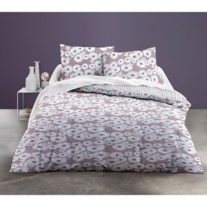 Today Parure de couette Sunshine #1.41 - 100% Coton - 240 x 260 cm - Rose et blanc