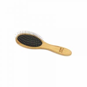 Brosse de Toilettage Bambou "Picots Perles" 22cm Naturel Prix