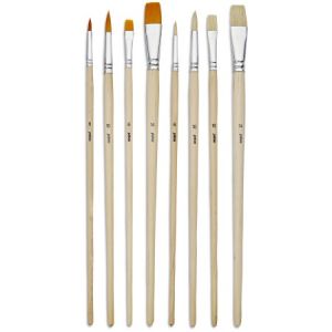 Pebeo Pinceau - Assortiment 8 brosses Beau blanc et polyamide doré