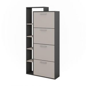 Benne à chaussures Orlando, Anthracite/gris, 80x166.1cm avec 4 compartiments Vicco