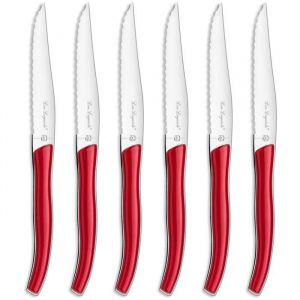 Lou laguiole 827046 - Coffret 6 couteaux steak - Star Rouge