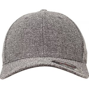 Flexfit Melange Cap Kappe, dk heathergrey, S/M