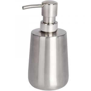 Image de Wenko Distributeur Savon Liquide, Solid, Capacité 420 ml, Acier inox, 8x16x9 cm, Mat