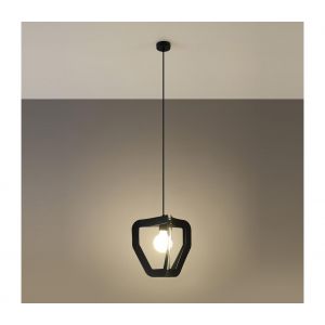 Sollux TRES Lampe à suspension moderne en fil de fer noir E27