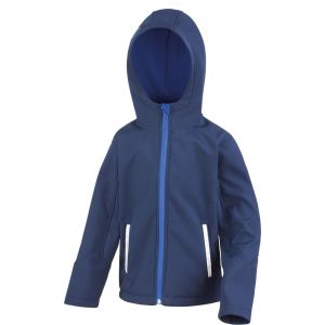Result At pour Enfant R224j KT Core TX Performance Veste Softshell à Capuche, Enfant, R224J, Bleu Marine/Bleu Roi, Large/Size 9/10