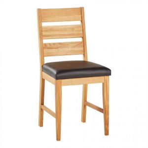 Time Chaise EMMA ch&ecirc;ne massif/PU noir