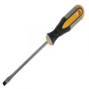 Tournevis à fente Roughneck - Embout magnétique, lame en acier S2 et manche Soft Grip – 8 x 150 mm