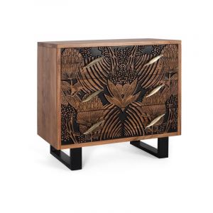 Décoration d'Autrefois Commode bois d'acacia et métal