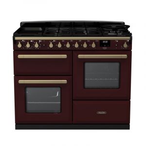 Falcon PIANO DE CUISSON ESTEL DELUXE OC TAB MIX 110 CM BORDEAUX LAITON ANTIQUE