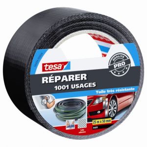 Tesa Adhésif toilé REPARER 1001 Usages noir 25m