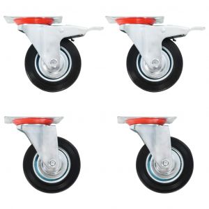 VidaXL 32x Roulettes Roues Fixes pour Chariot Roulant Roulettes Pivotantes Roulettes Fixes Panier d'Achat Etagère à Livre Tables de Travail Capacité de 150 kg 160 mm