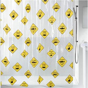 Spirella Collection Danger, Rideau de douche textile 180 x 200, 100% polyester, Multicolore