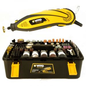 Vito Pro-Power Outil Micro Précision 218 accessoires + Rallonge Souple VITO Pro power 135W Polyvalent 6 vitesses de travail