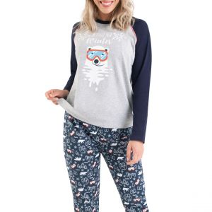 Image de Athena Pyjama long col rond femme Family