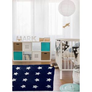 Tapis Etoile Bleu 140 x 140 cm
