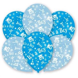 Amscan Lot de 6 Ballons - Latex - It's a Boy - Imprimé tous côtés