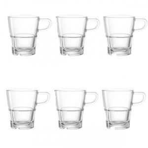 Leonardo LOT DE 6 MUGS A CAPPUCCINO EMPILABLES SENSO TRANSPARENT