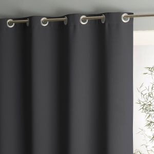 Rideau radiateur occultant œillets Voda Gris Foncé aille 180X140 cm