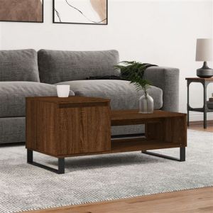 VidaXL Table basse Chêne marron 100x50x45 cm Bois d'ingénierie