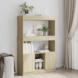 VidaXL Buffet haut chêne sonoma 92x33x140 cm bois d'ingénierie