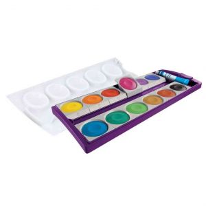 Pelikan Bo&icirc;te de Peinture K12 Violet avec Blanc Opaque, 12 Couleurs