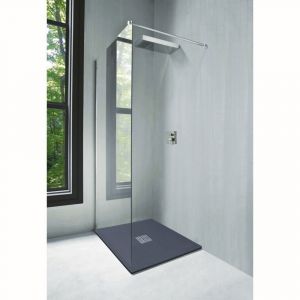 Image de Aqua+ ONDEE - Receveur NOLA - Découpable - 90x90cm - Résine - Gris anthracite - Extra-plat