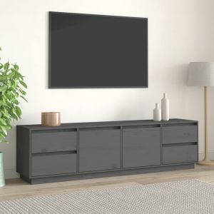 VidaXL Meuble TV Gris 176x37x47,5 cm Bois de pin massif