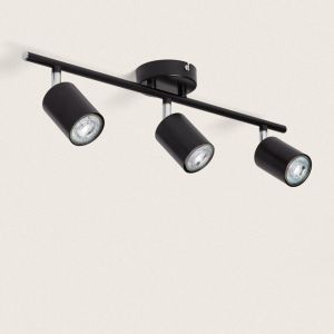 Plafonnier Orientable Métal 3 Spots Albus Black Noir