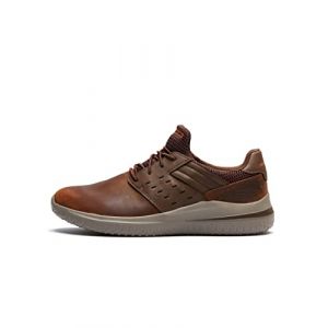 Skechers Homme Delson 3.0 Ezra Basket, Cuir Marron foncé, 42.5 EU