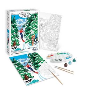 Sentosphère Palette d'artiste Jungle Panther - Création Véronique Debroise - Peinture par numéros Adulte - Kits de Loisir Créatif - toilée contrecollée (25 x 32,5 x 1,8 cm) - Décoration