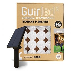 Guirlande l ineuse boules d'extérieur Solaire Guinguette LED Étanc 16 boules 3,2m Flocon