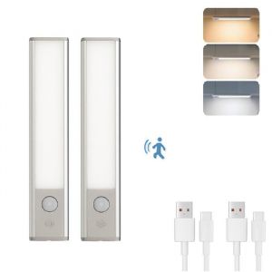 Lampe de Placard sans fil Lot de 2 de 20cm - Sunmatic - Lumières LED Detecteur de Mouvement pour Armoire Cuisine Couloir
