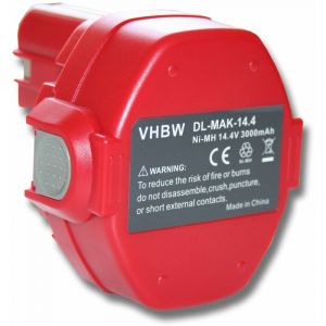 Vhbw Batterie NI-MH 3000mAh 14.4V rouge pour MAKITA remplace 1420, 1422, 1422 192600-1, 1433, 1434, 1435, 1435F, 192600-1, 192699-A, 1…