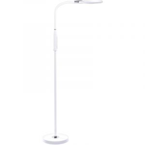 Beliani Lampadaire Blanc en Matériaux Synthétiques 148 cm à 2 led Bras Pliable Cassiopeia
