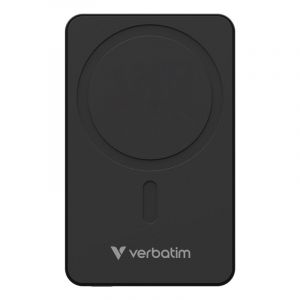 Verbatim Batterie externe 5000 mAh Slim Charge rapide MagSafe 20 W USB-C Sans fil Noir
