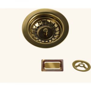 Luisina Kit bonde et trop plein dor&eacute; YUNA pour vidage 1 bac &eacute;vier granit