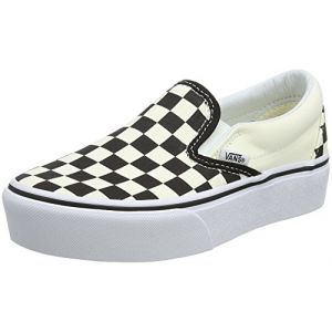 Image de Vans Classic Slip-on Platform, Baskets Enfiler Femme, Noir (Black and White Checker/White Bww), 40.5 EU