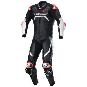 Image de Alpinestars Combinaison 1 pi&egrave;ce GP Tech V4 noir/rouge fluo/jaune fluo