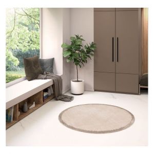 Tapis recyclé rond moderne intérieur Maho Ø 160 Gris