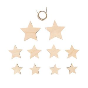 Image de Aladine Étoiles décoratives 10 pcs Bois naturel