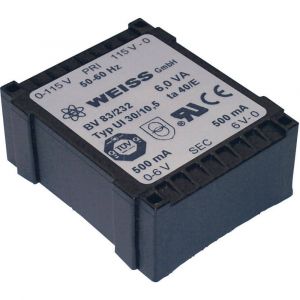 Weiss Elektrotechnik Transformateur pour circuits imprim&eacute;s 83/234 1 x 230 V 2 x 9 V/AC 6 VA 333 mA 1 pc(s)
