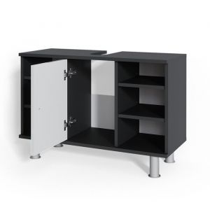 Vicco Meuble Sous Vasque Simple Fynn, Blanc Haute Brillance, 80 X 54 Cm