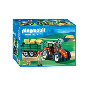 Image de Playmobil 4496 - Fermier et grand tracteur avec remorque