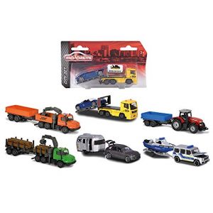 Majorette Trailer Assortment, véhicule Die-Cast, boîte de Collection, pneus en Caoutchouc, Roue Libre, 212053154, Multicolore - 6 modèles différents, Livraison : 1 pièce, sélection aléatoire,