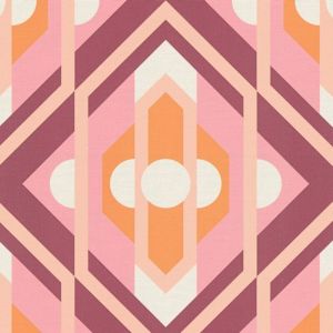 A.S. Creation 395311-Papier peint intissé style rétro années 70 Orange Rose Blanc Violet Crème 8,50 m x 0,53 m